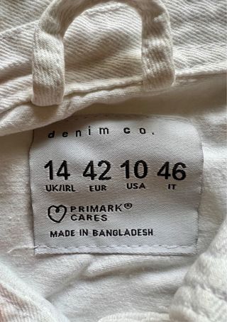 Campera Jean Blanca Primark Talla 42