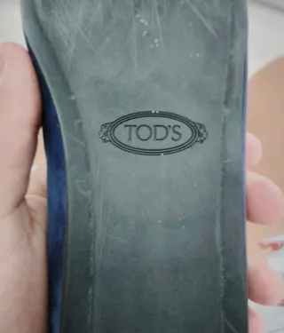 Bailarinas Tod's Azul Marino con Detalle Dorado