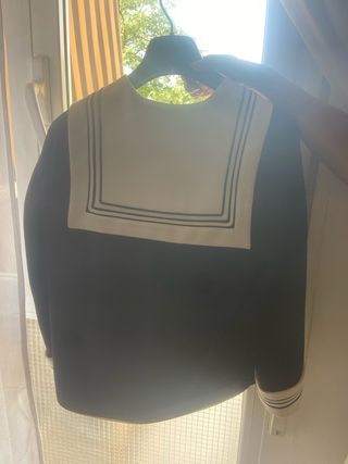 Traje Comunión Marinero Tizas Azul y Blanco