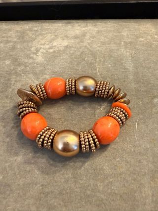Pulsera Zara Naranja y Dorada