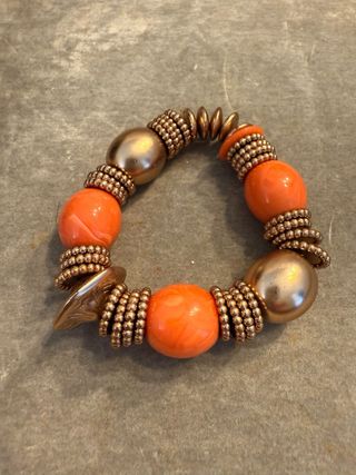 Pulsera Zara Naranja y Dorada