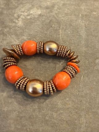 Pulsera Zara Naranja y Dorada
