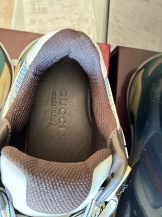 Tenis Gucci Marrón y Turquesa