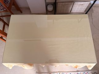 Mesa camilla cristal y madera