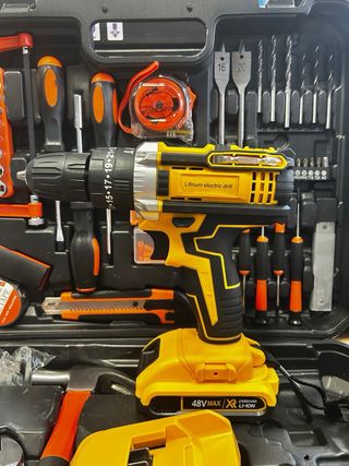 Set Herramientas y Taladro Inalámbrico 48V