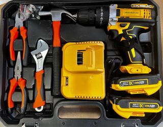 Set Herramientas y Taladro Inalámbrico 48V