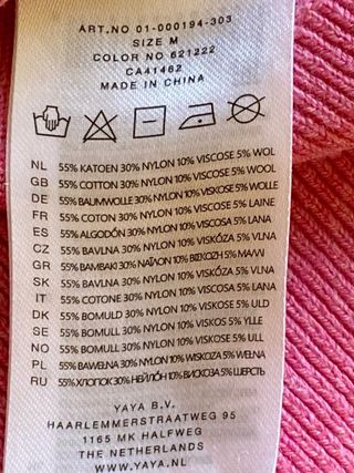 Jersey YAYA rosa  5% lana