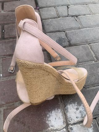 Zapatos de cuña Lana negros y beige y también rosa