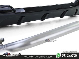 DIFUSOR TRASERO BRILLO BMW SERIE 5 F10/F11 + CONVERSIÓN A DOS SALIDAS V8