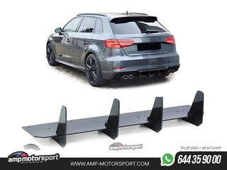 AÑADIDO DIFUSOR TRASERO AUDI A3 S3 8V 2016-2021 NEGRO BRILLO