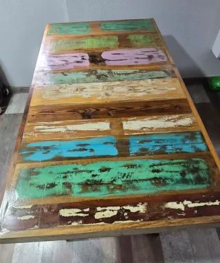 Mesa Rústica Maderas Recicladas