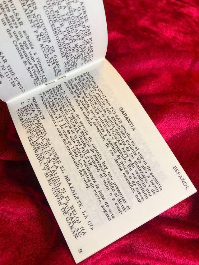 pulsar garanzia orologio vintage