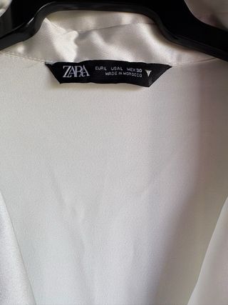 Vestido Zara Blanco Satén
