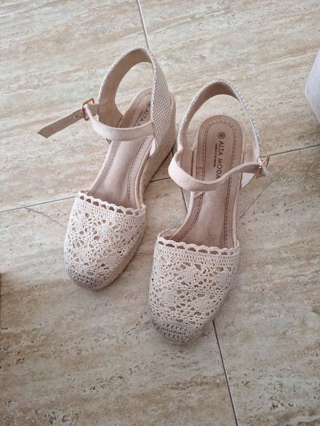 Esparteras beige de mujer