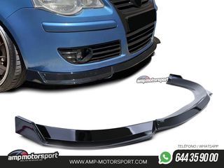 SPOILER DELANTERO PARA VW POLO 9N3 2005-2009 NEGRO BRILLO