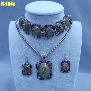 Conjunto Bisutería Vintage Pedrería Verde