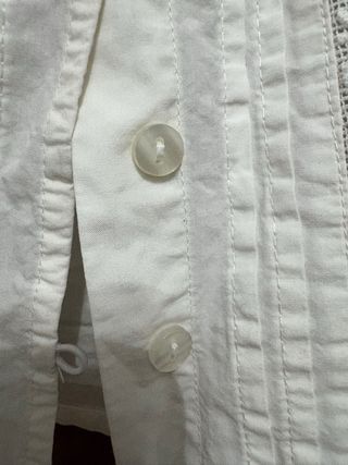 Camisa Zara Beige Cuello Bordado Corta