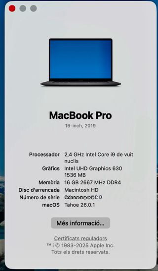 MacBook Pro 16” 2019 1TB SSD 16GB RAM Windows11 TB
