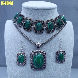 Conjunto Vintage Pedrería Verde