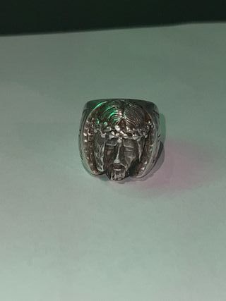 Anillo Jesús Plata Antigua Original