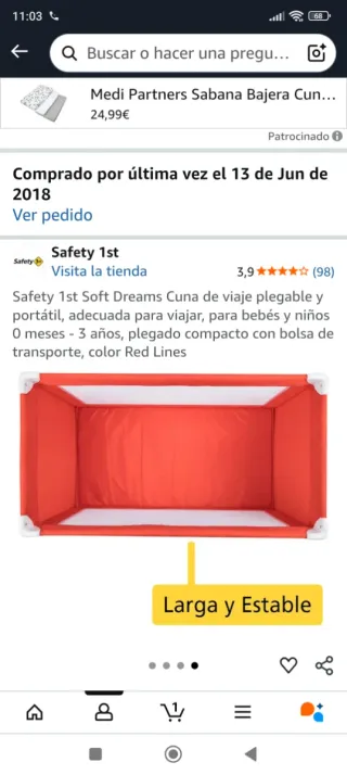 Cuna de viaje Safety 1st plegable