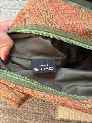 Borsa Etro Paisley arancione e verde