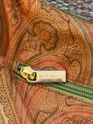 Borsa Etro Paisley arancione e verde
