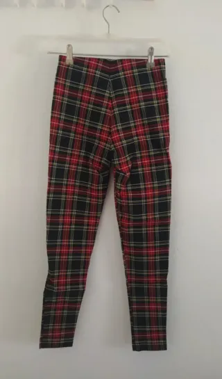 Pantalón Skinny Cuadros Escoceses Cremallera