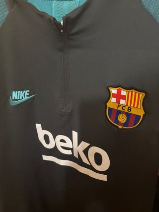 Sudadera FC Barcelona Nike Negra y Turquesa