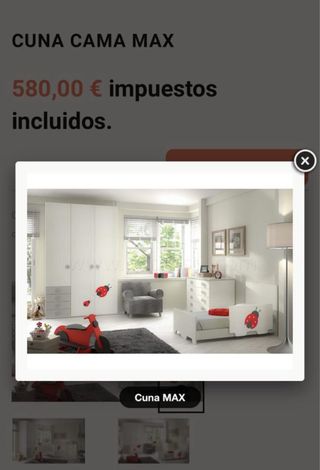 Cuna convertible en cama 70x140 Colchón incluido