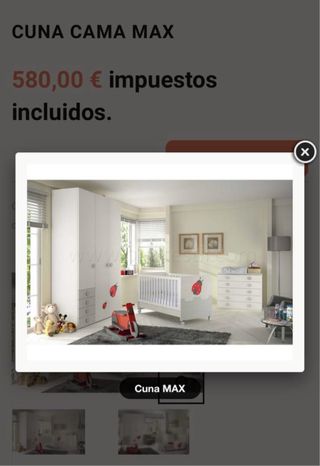 Cuna convertible en cama 70x140 Colchón incluido