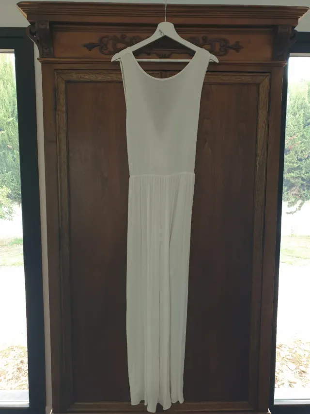 Vestido largo punto blanco Talla M
