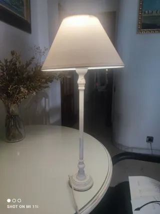 Lámpara de mesa hierro forjado blanco