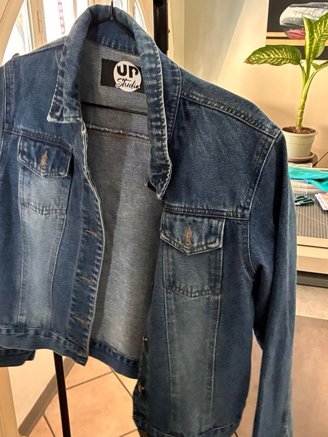 Giubbotto Jeans Rolling Stones Stampa Logo