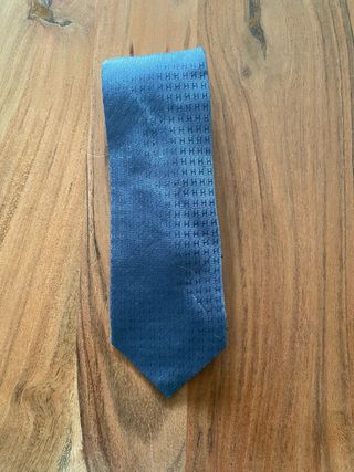 Corbata Hermes de Seda Azul Grisáceo