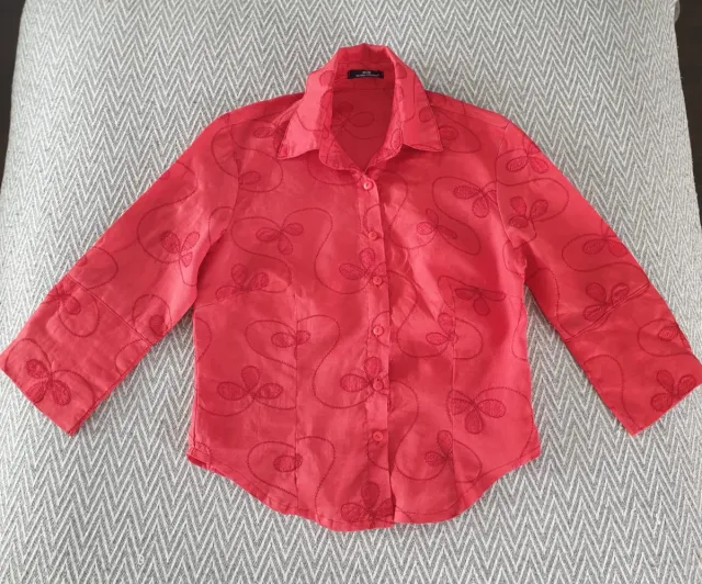 Camisa Ricardo Santiago Lino Bordado Manga 3/4