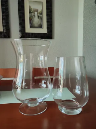 3 Jarrónes de cristales transparentes