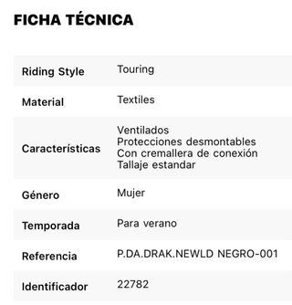 Pantalón Dainese New Drake Air Tex Lady Talla 42, 