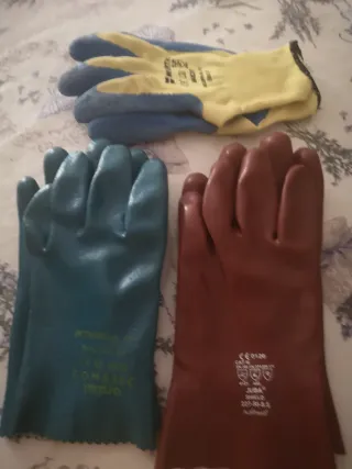 3 Pares Guantes Goma Gruesa Varias Marcas