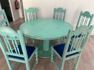 Mesa redonda de madera de 120cm