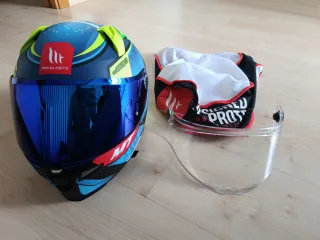 Casco Moto MT Talla M Azul