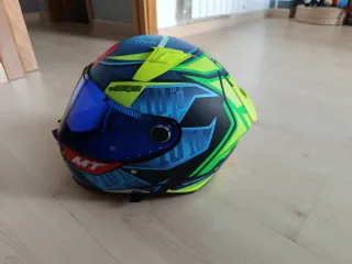 Casco Moto MT Talla M Azul