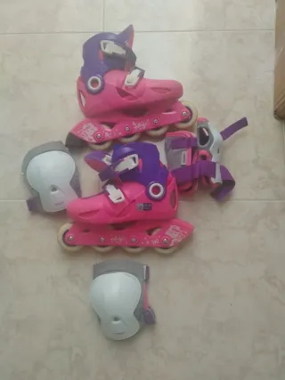 Patines rosas y morados talla 32