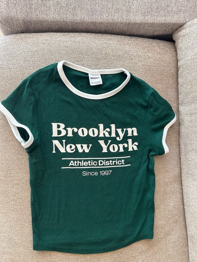 Camiseta verde Brooklyn New York niña