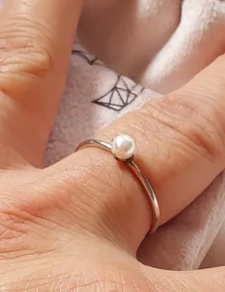 Anillo Perla Plata Ley Le Petite Marie