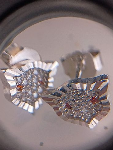 Pendientes Plata 925 con Circonitas Naranja
