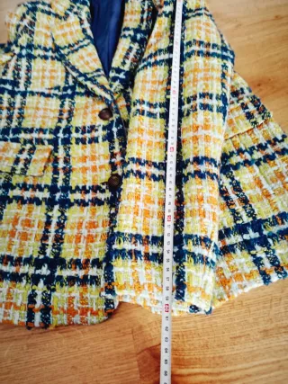 Chaqueta tweed cuadros multicolor