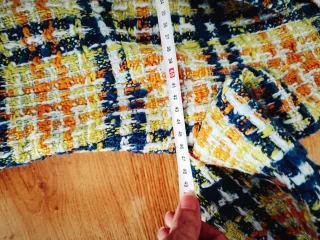 Chaqueta tweed cuadros multicolor
