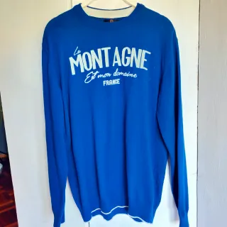 Jersey azul cuello caja unisex