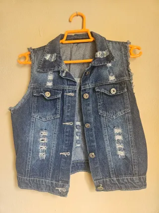 Conjunto Denim Chaleco y Pantalón